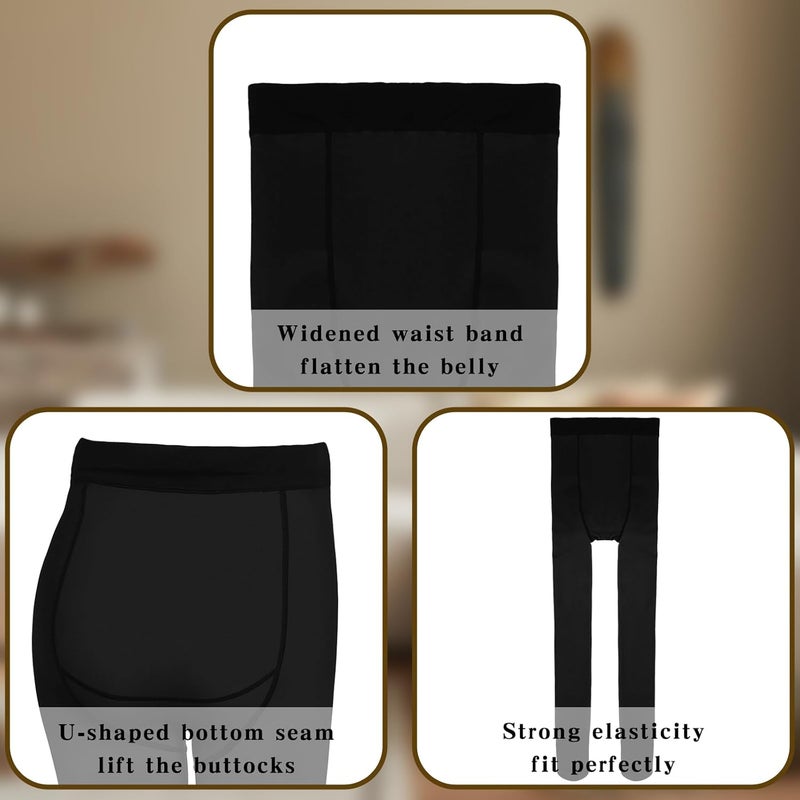 Bonuci Maternity Pantyhose Winter Pregnancy Fleece Lined Tight Women Stretchy Opaque High Waist Thickened Legging - Image 3